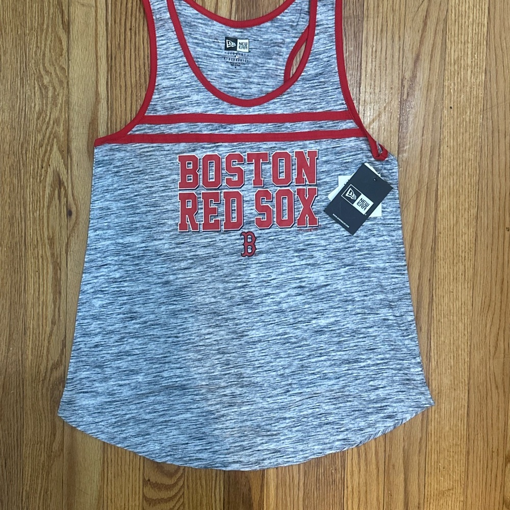 New Era Women's Gray and Red Boston Red Sox Tank Top New with Tags